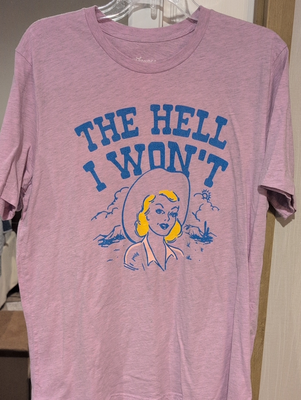 Women's Pink Graphic Tee - 'The Hell I Won't'